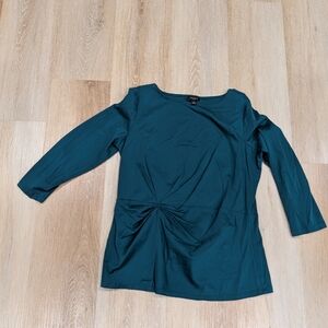 Ann Taylor Teal Twist Front Blouse